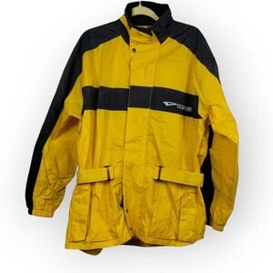 Teknic Otisca Rain Waterproof Motorcycle Jacket Yellow Men's Size Medium Moto